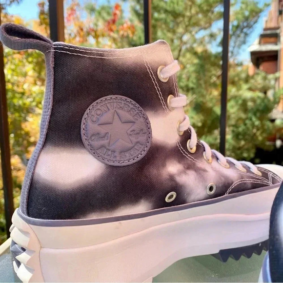 New Converse Run Star Hike Cloud Wash High Top White Sneakers Platform Shoe - Picture 13 of 14